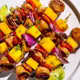 Wurst Mango Paprika Spieße